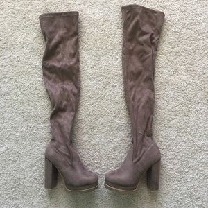 Forever 21 brown over knee boots 6